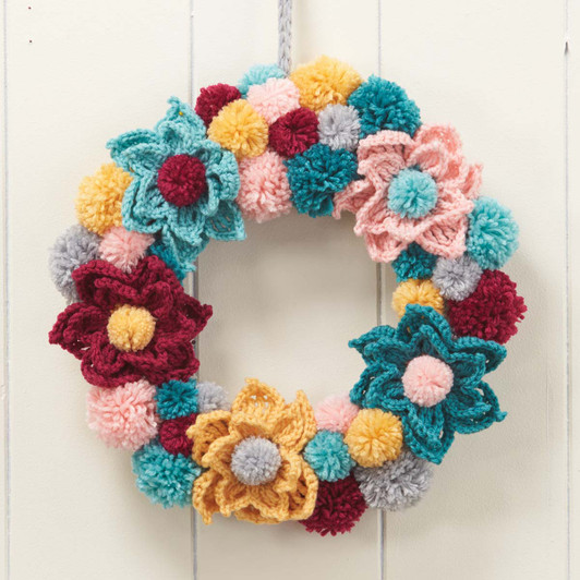 Herrschners Pom-Pom Flower Wreath Free Download Herrschners Pom-Pom Flower Wreath Free Download