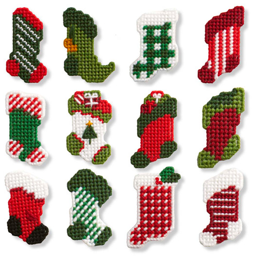 Herrschners Mini Stocking Ornaments Plastic Canvas Kit Herrschners Mini Stocking Ornaments Plastic Canvas Kit