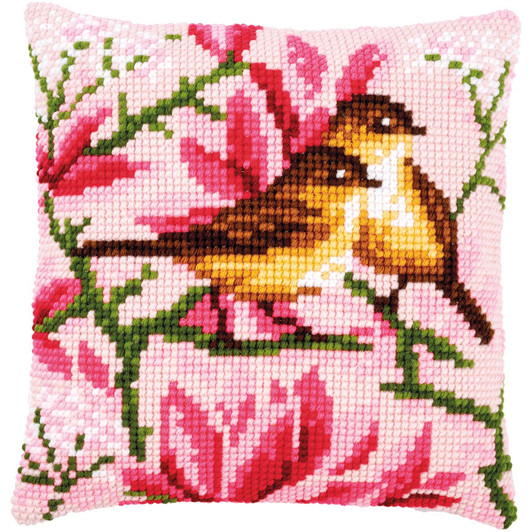 Vervaco Birds & Magnolia Pillow Needlepoint Kit