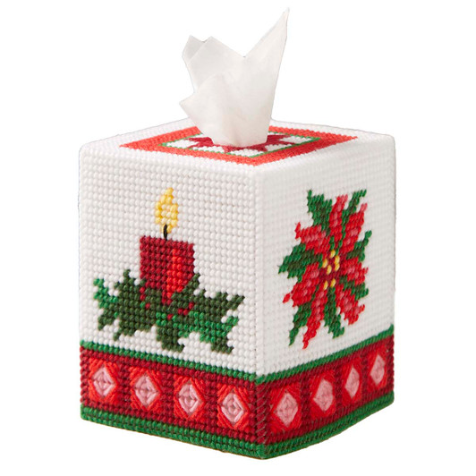 Herrschners Winter Welcome Tissue Box Plastic Canvas Kit Herrschners Winter Welcome Tissue Box Plastic Canvas Kit