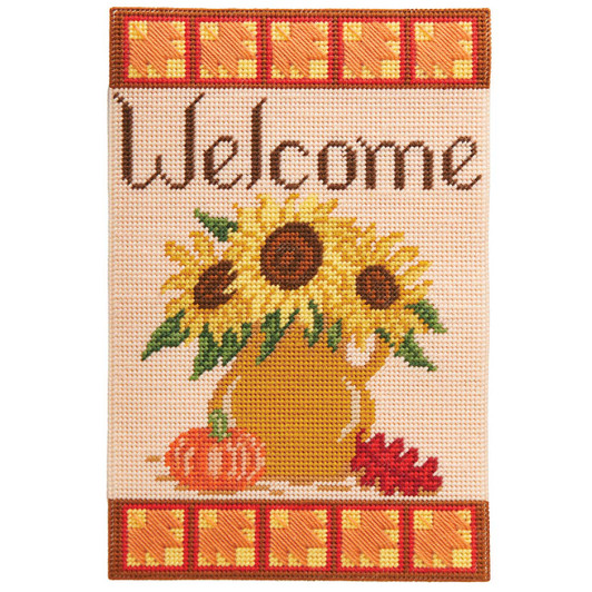 Herrschners Fall Welcome Wall Hanging Plastic Canvas Kit Herrschners Fall Welcome Wall Hanging Plastic Canvas Kit
