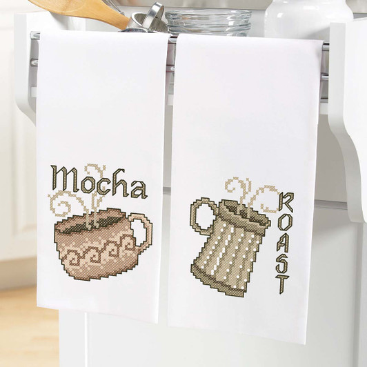 Gotta Love Coffee Towel Pair Thread Kit