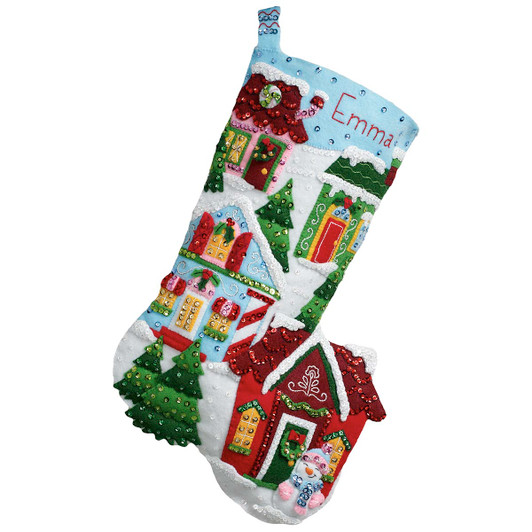 Bucilla Christmas Town Stocking Kit Bucilla Christmas Town Stocking Kit