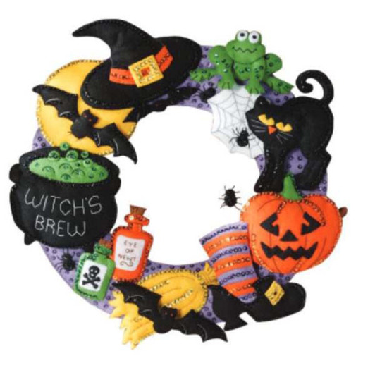 Bucilla A Witch's Brew Wreath Felt & Sequin Kit Bucilla A Witch's Brew Wreath Felt & Sequin Kit