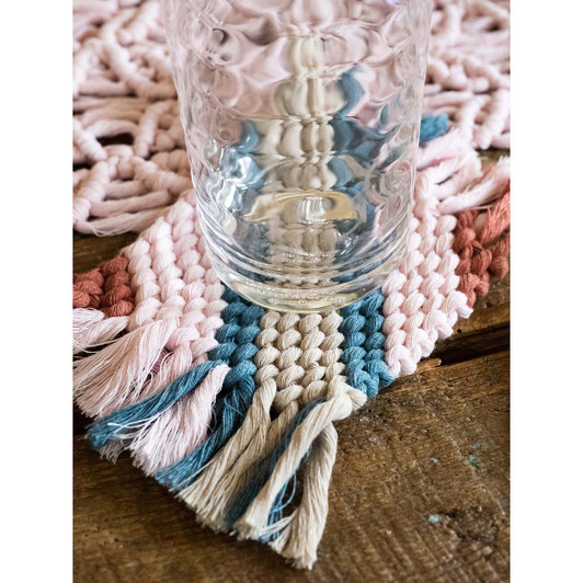 Lion Brand Striped Coasters Macramé Free Download