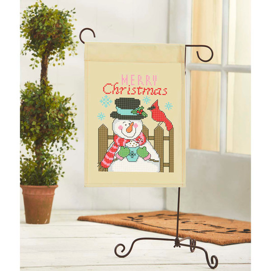 Herrschners Merry Christmas Porch Flag Stamped Cross-Stitch Kit Herrschners Merry Christmas Porch Flag Stamped Cross-Stitch Kit