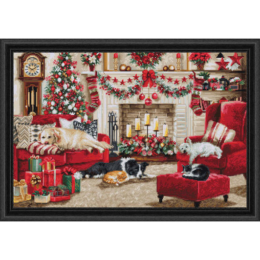 Luca-S Waiting for Santa Kit & Frame Counted Cross-Stitch