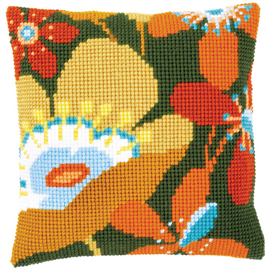 Vervaco ROOSTER Pillow Cover Needlepoint Kit Design Printed 16"x16" OOP
