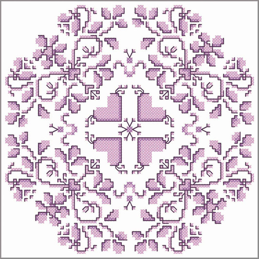 Herrschners Violet Dreams Quilt Blocks Stamped Cross-Stitch