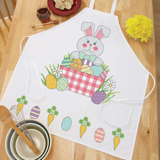 Herrschners Spring Bunny Apron Stamped CrossStitch