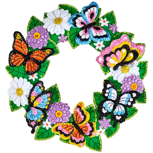 Bucilla Butterfly Garden Wreath Felt & Sequin Kit