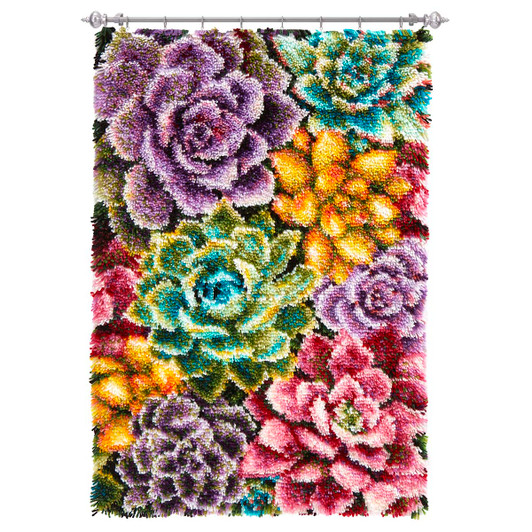 Herrschners Succulent Array Kit & Hanger Latch Hook Kit