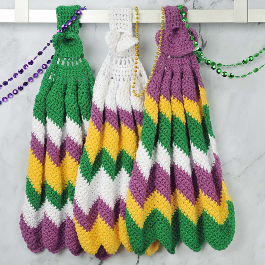 Village Yarn Mardi Gras Towels Crochet Yarn Kit Village Yarn Mardi Gras Towels Crochet Yarn Kit