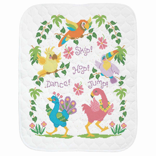 Baby by Herrschners Tropical Birds Baby Quilt Stamped Cross-Stitch