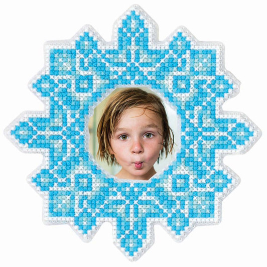 Herrschners Snowflake Flurries Photo Frame Counted Cross-Stitch Kit