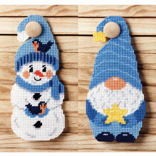 Herrschners Frosty Friend Door Hangers Plastic Canvas Kit Herrschners Frosty Friend Door Hangers Plastic Canvas Kit