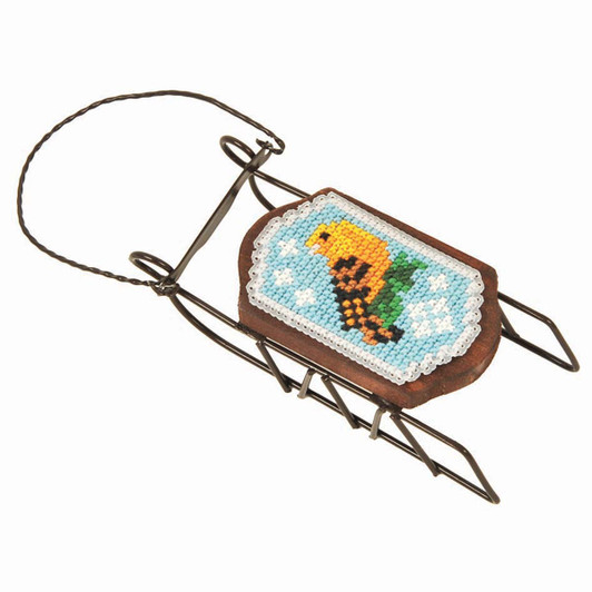 Herrschners Winter Birds Sled Ornaments Counted Cross-Stitch Kit