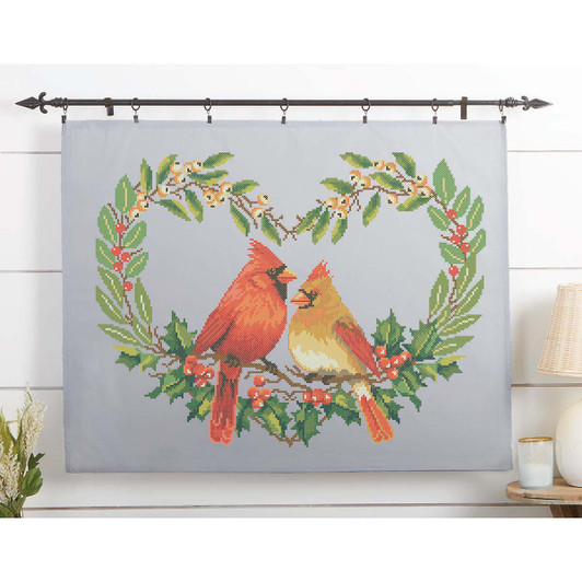 Herrschners Cardinal Quilt Top Stamped Cross-Stitch Kit Herrschners Cardinal Quilt Top Stamped Cross-Stitch Kit