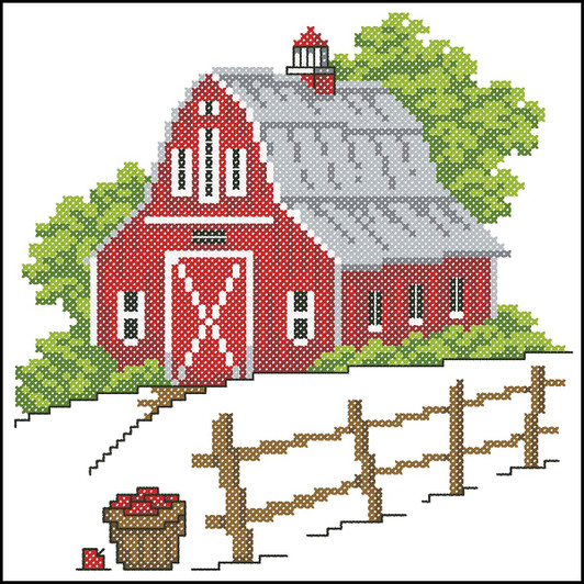 Herrschners Farm Life Quilt Blocks Stamped Cross-Stitch Herrschners Farm Life Quilt Blocks Stamped Cross-Stitch