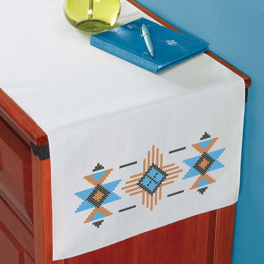 Herrschners Southwest Art Dresser Scarf Stamped Cross-Stitch