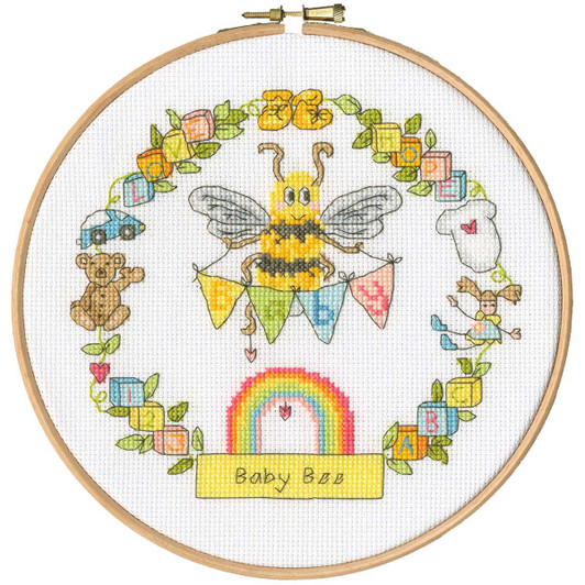 Bothy Threads Baby Bee Hoop Counted Cross-Stitch Kit