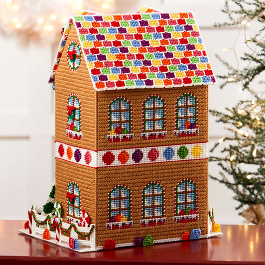 Herrschners Candy Lane Gingerbread House Plastic Canvas Kit Herrschners Candy Lane Gingerbread House Plastic Canvas Kit