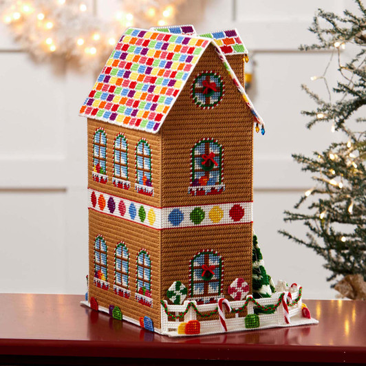 Herrschners Candy Lane Gingerbread House Plastic Canvas Kit Herrschners Candy Lane Gingerbread House Plastic Canvas Kit