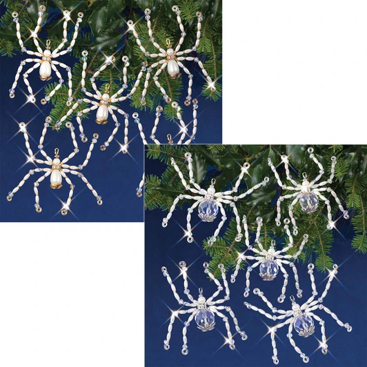 Solid Oak Spiders Beaded Ornament Kit