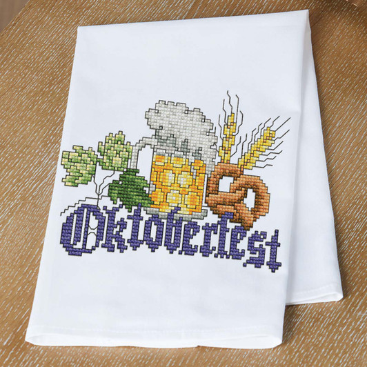 Village Linens Oktoberfest Bretz'n Towel Stamped Cross-Stitch Kit Village Linens Oktoberfest Bretz'n Towel Stamped Cross-Stitch Kit