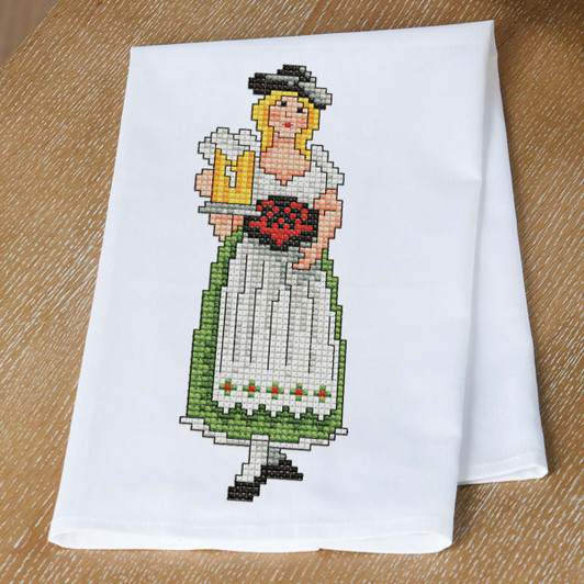 Herrschners Oktoberfest Dirndl Towel Stamped Cross-Stitch Kit Herrschners Oktoberfest Dirndl Towel Stamped Cross-Stitch Kit