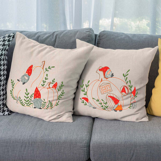 Craftways Gnome Sweet Gnome Pillows Stamped Embroidery Kit Craftways Gnome Sweet Gnome Pillows Stamped Embroidery Kit