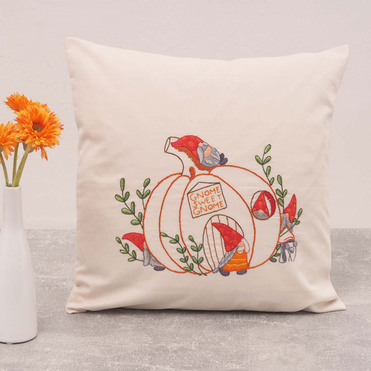 Craftways Gnome Sweet Gnome Pillows Stamped Embroidery Kit Craftways Gnome Sweet Gnome Pillows Stamped Embroidery Kit