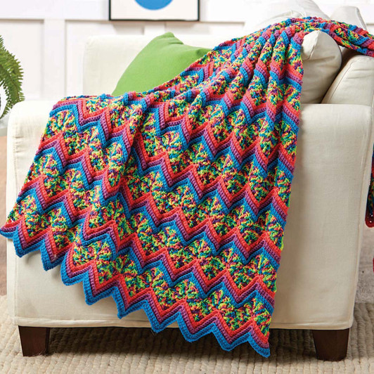 Herrschners Glowwave Ripple Afghan Crochet Kit Herrschners Glowwave Ripple Afghan Crochet Kit