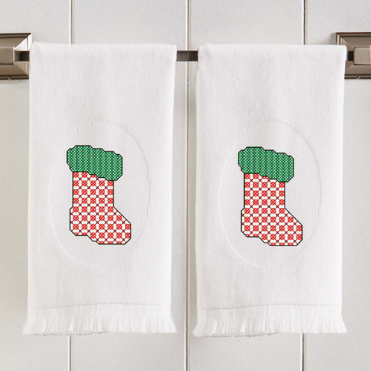 Herrschners Classic Christmas Towel Set Stamped Cross-Stitch Herrschners Classic Christmas Towel Set Stamped Cross-Stitch
