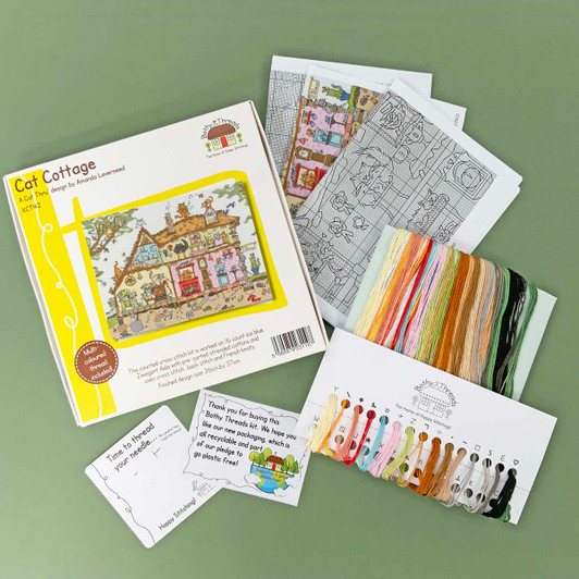 Bothy Threads Cat Cottage Counted Cross-Stitch Kit Bothy Threads Cat Cottage Counted Cross-Stitch Kit