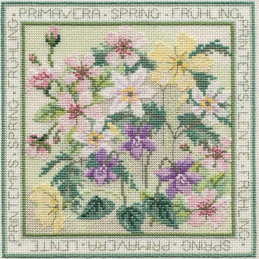 Bothy Threads Langstich-Stickset 'Jahreszeiten-Sommer' - 20x20 Cm, Inkl. Stoff, Wolle & Nadel