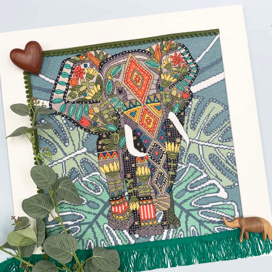 Bothy Threads Jewelled Elephant Counted Cross-Stitch Kit