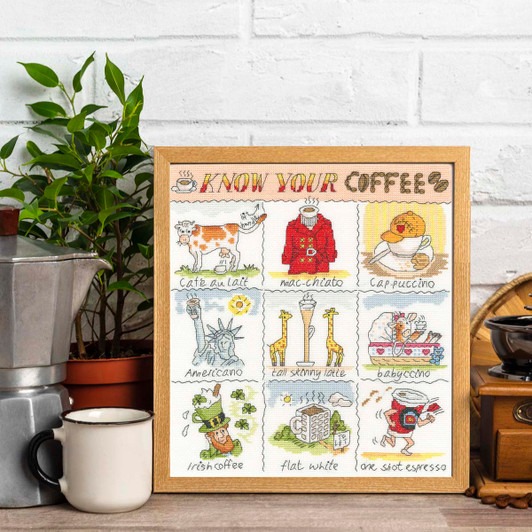 Bothy Threads Know Your Coffee Counted Cross-Stitch Kit