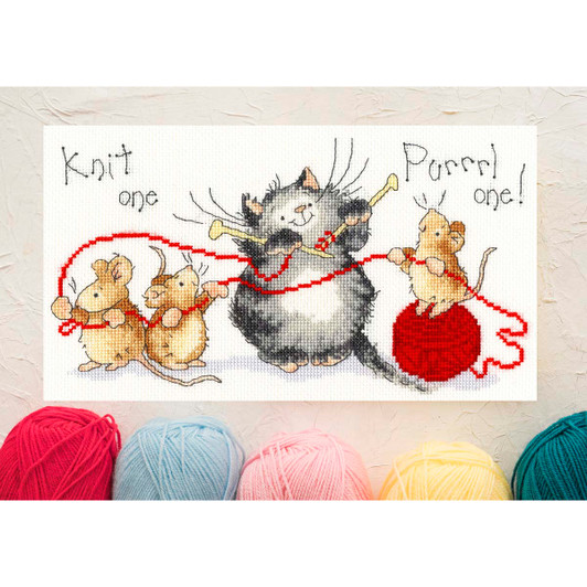 Bothy Threads Knit One Purrrl One Counted Cross-Stitch Kit Bothy Threads Knit One Purrrl One Counted Cross-Stitch Kit