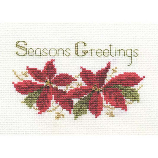 Bothy Threads Poinsettias Christmas Card Counted Cross-Stitch Kit Bothy Threads Poinsettias Christmas Card Counted Cross-Stitch Kit