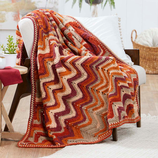 Herrschners Diagonal Ripple Afghan Crochet Kit
