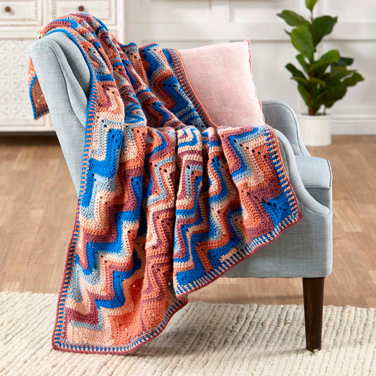 Herrschners Diagonal Ripple Afghan Crochet Kit