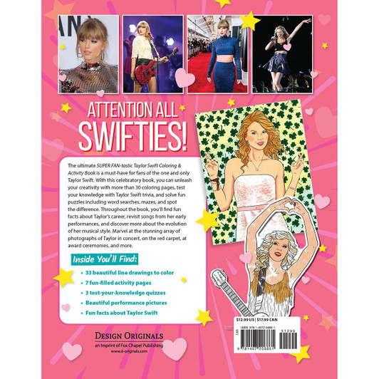 Fox Chapel Publishing SUPER FAN-tastic Taylor Swift Coloring & Activity Book