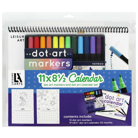 Leisure Arts Calendar Set with Dot Art Markers