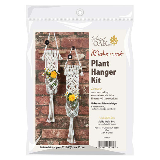 Solid Oak Mini Plant Hangers Macrame