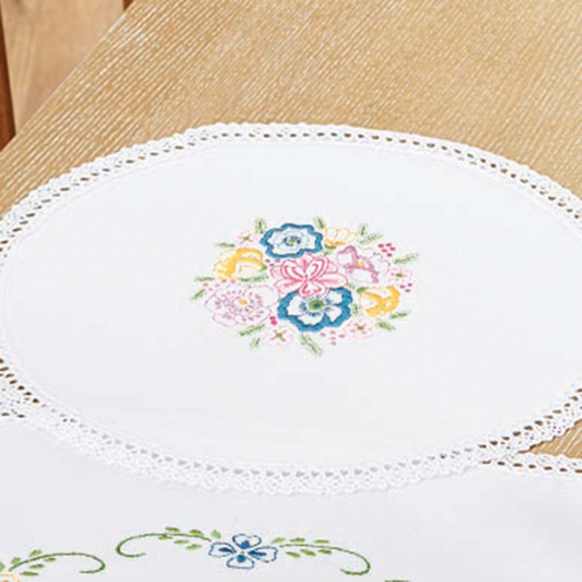 Herrschners Heirloom Posies Doily Stamped Embroidery Kit Herrschners Heirloom Posies Doily Stamped Embroidery Kit