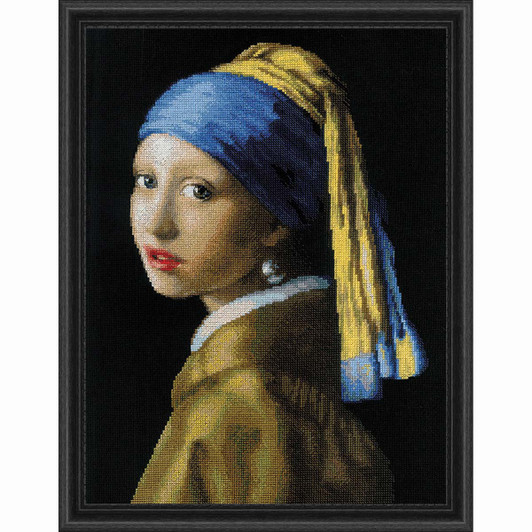 RIOLIS Girl with a Pearl Earring Kit & Frame Counted Cross-Stitch RIOLIS Girl with a Pearl Earring Kit & Frame Counted Cross-Stitch