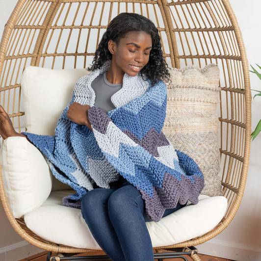 Lion Brand Ripple Afghan Knit Yarn Kit Lion Brand Ripple Afghan Knit Yarn Kit