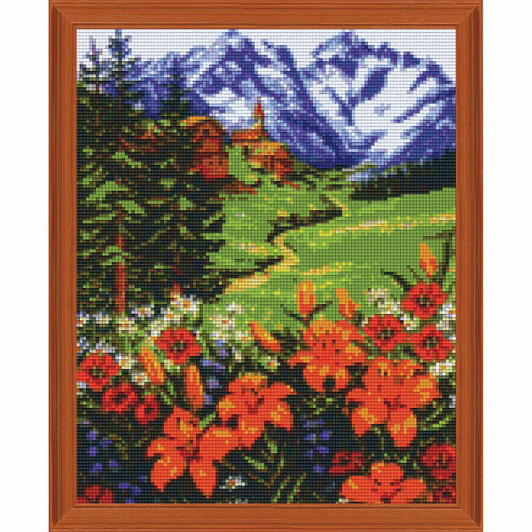 PixelHobby Mountain with Flowers Mosaic Art Kit