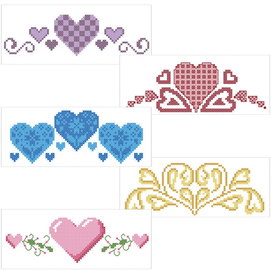 Herrschners Hearts Dance  Pillowcase Pairs Thread Kit